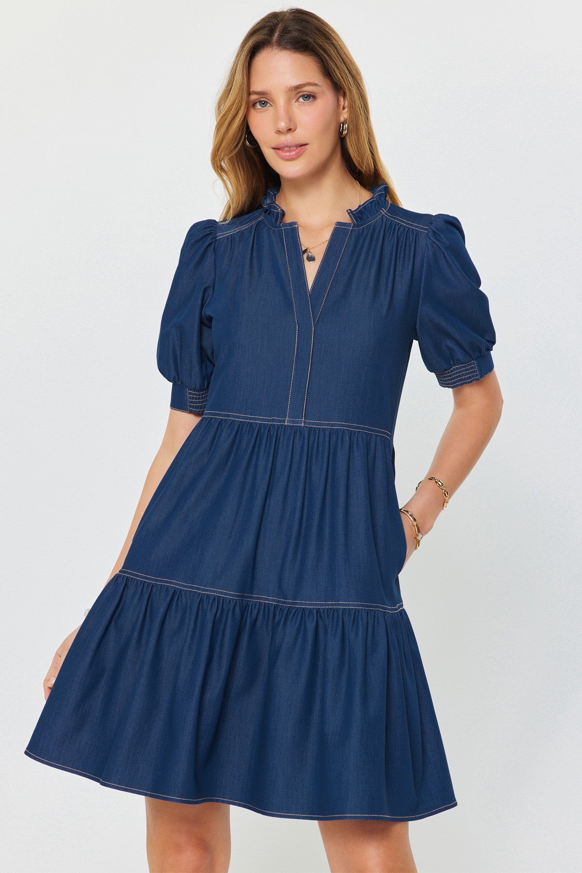 denim tiered dress Piper Size:US 8-8.5 / EU 39 DRESSES WHITE BIRCH CINDERELLA 12 Facts about Cinderella's