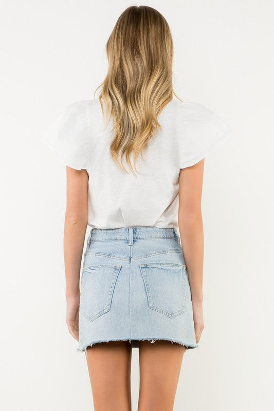 White Breeze Flutter Top