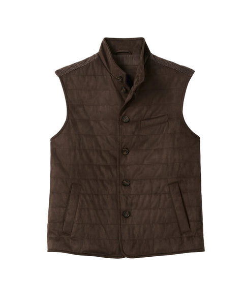 Corde Top Shelf Faux Suede Quilted Vest