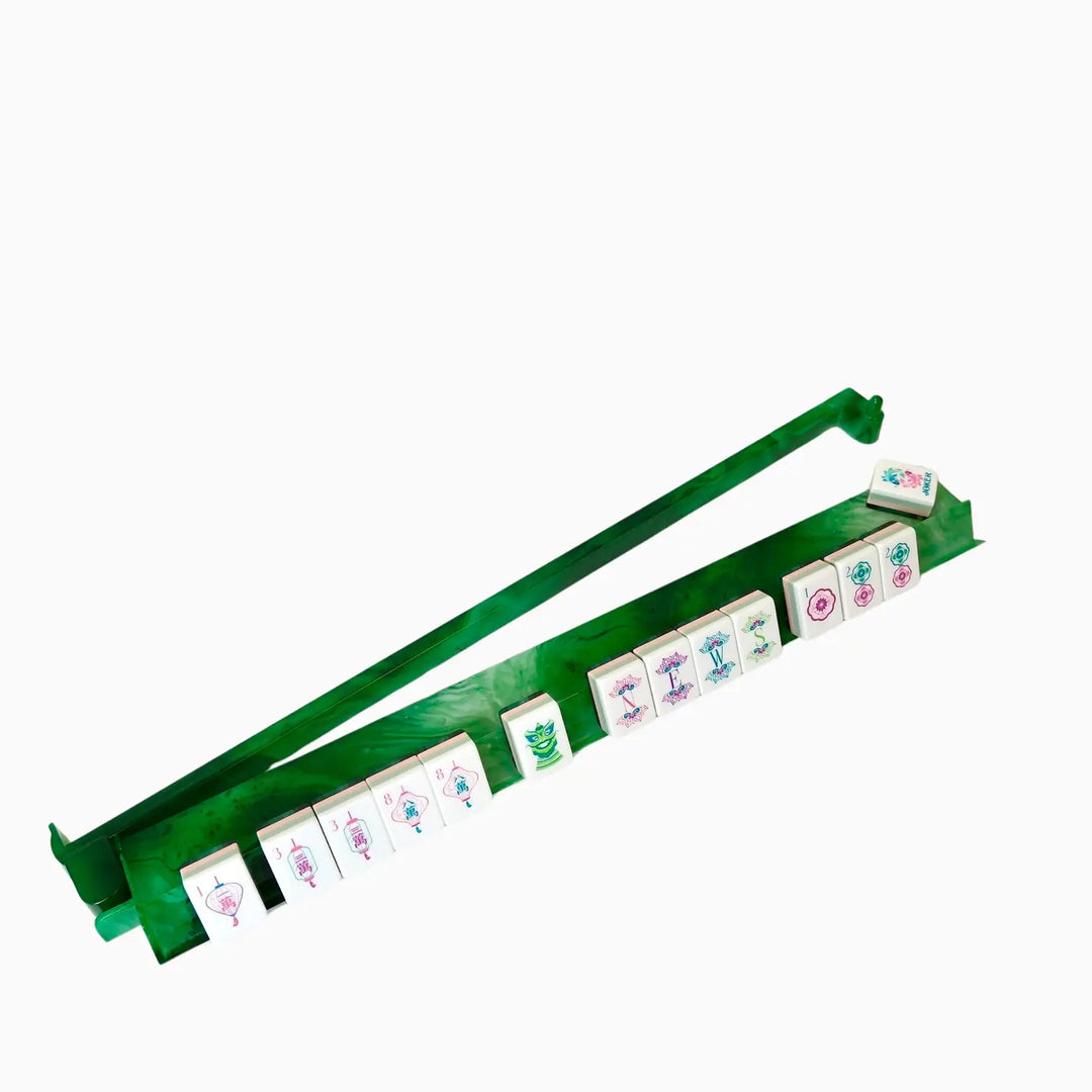 Agate Green Mahjong Rack &amp; Pusher Set