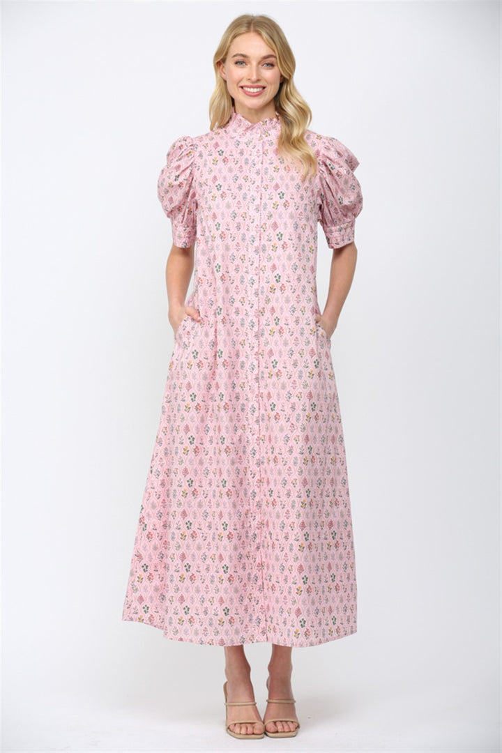 Pink Meadow Puff Sleeve Dress