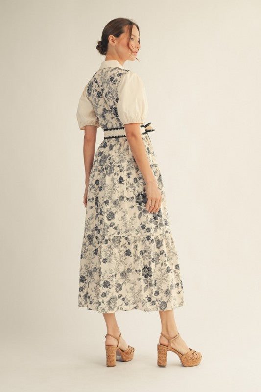 Black Willowbrook Midi Dress