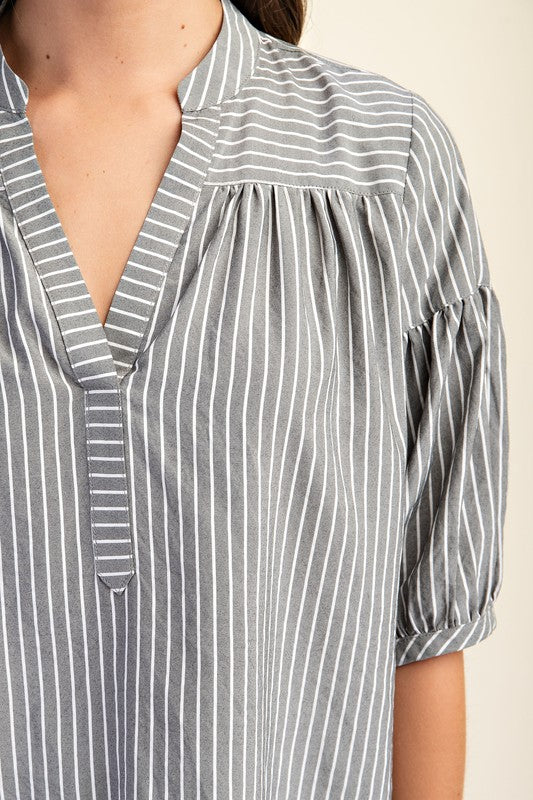 Black Striped Bubble Sleeve
