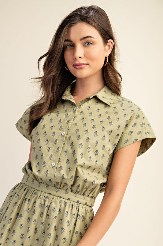 Pistachio Cropped Shirt