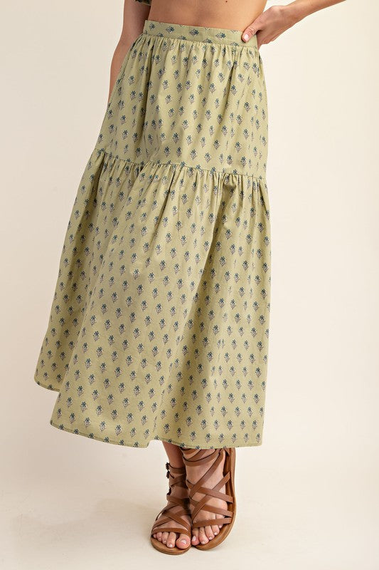Pistachio Printed Skirt