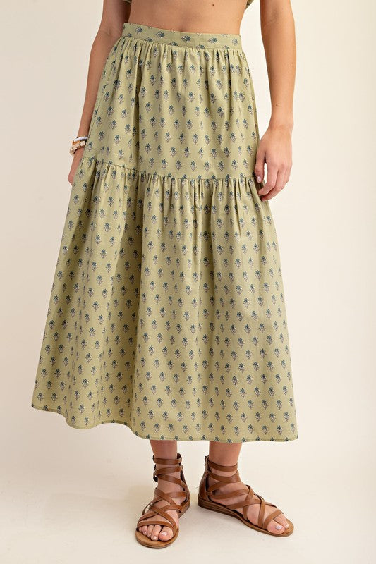 Pistachio Printed Skirt