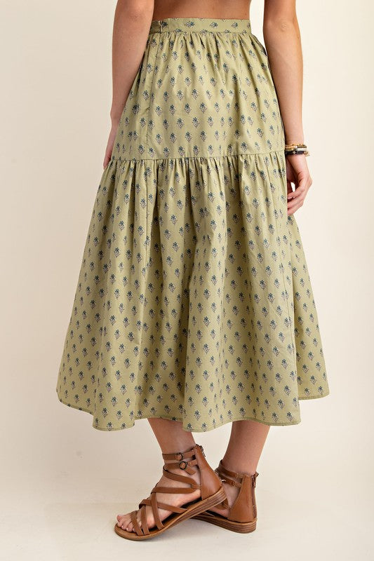 Pistachio Printed Skirt