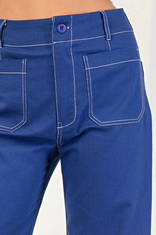 Cropped Wide Leg - Royal Blue