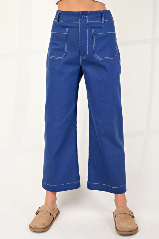 Cropped Wide Leg - Royal Blue