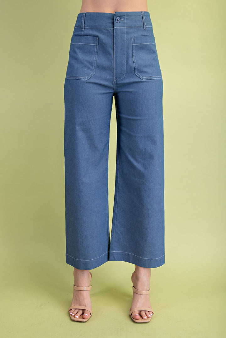 Cropped Wide Leg - Denim