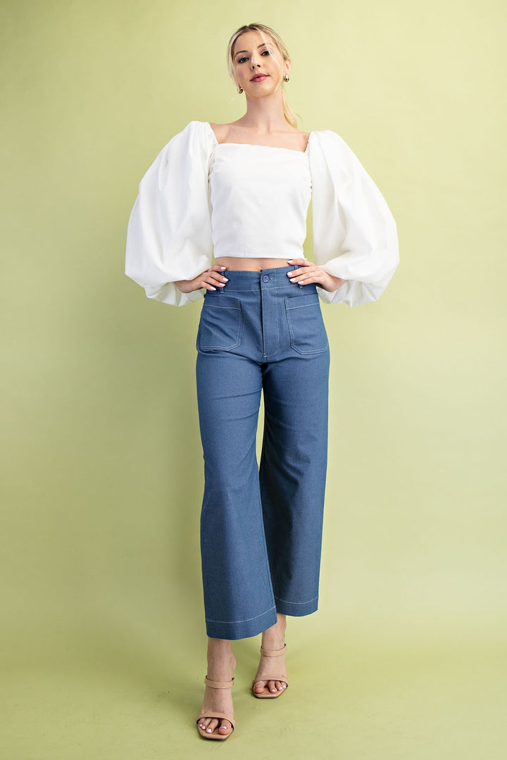 Cropped Wide Leg - Denim