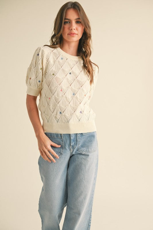 May Flowers Knit Top
