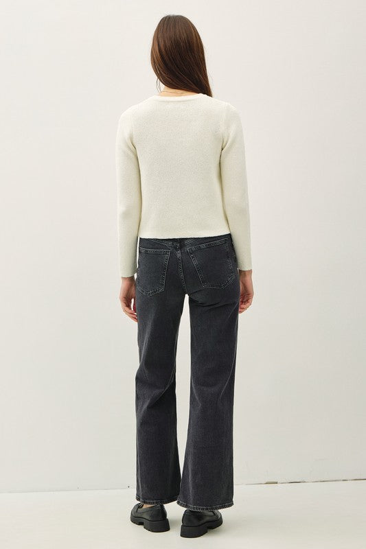 Ivory Cardigan Gold Buttons