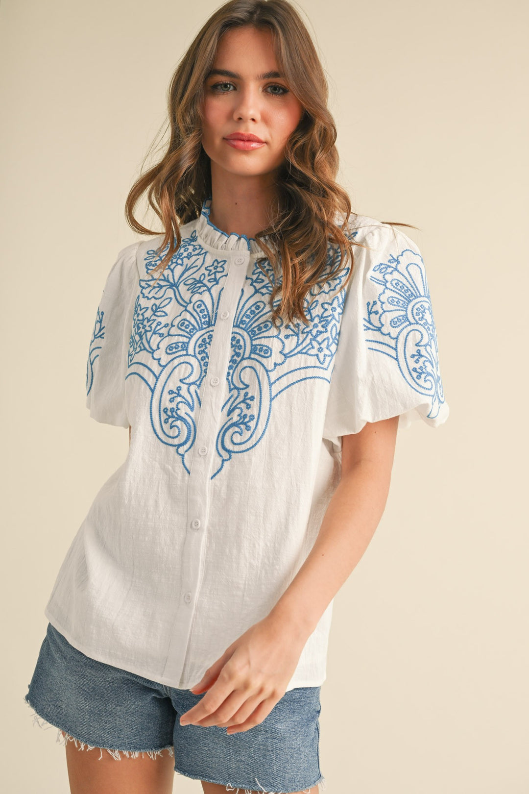 Santorini Stitch Top