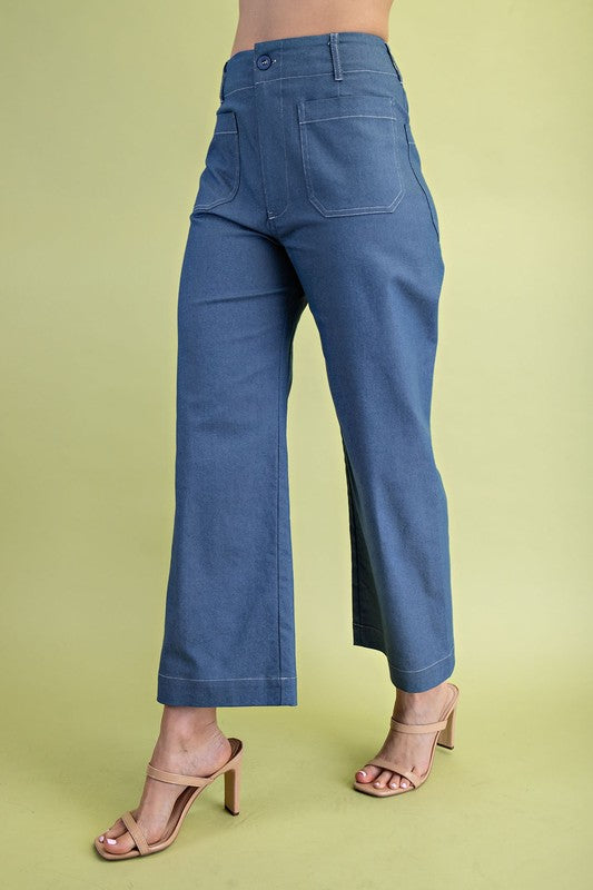 Cropped Wide Leg - Denim