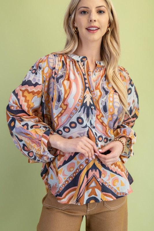 Terra Nova Top - Mint/Rust