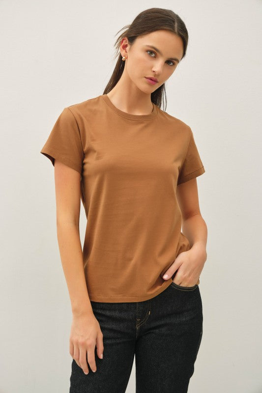 Cotton Jersey Tee - Bronze Brown