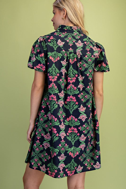 Ruffle Collar Mini Dress