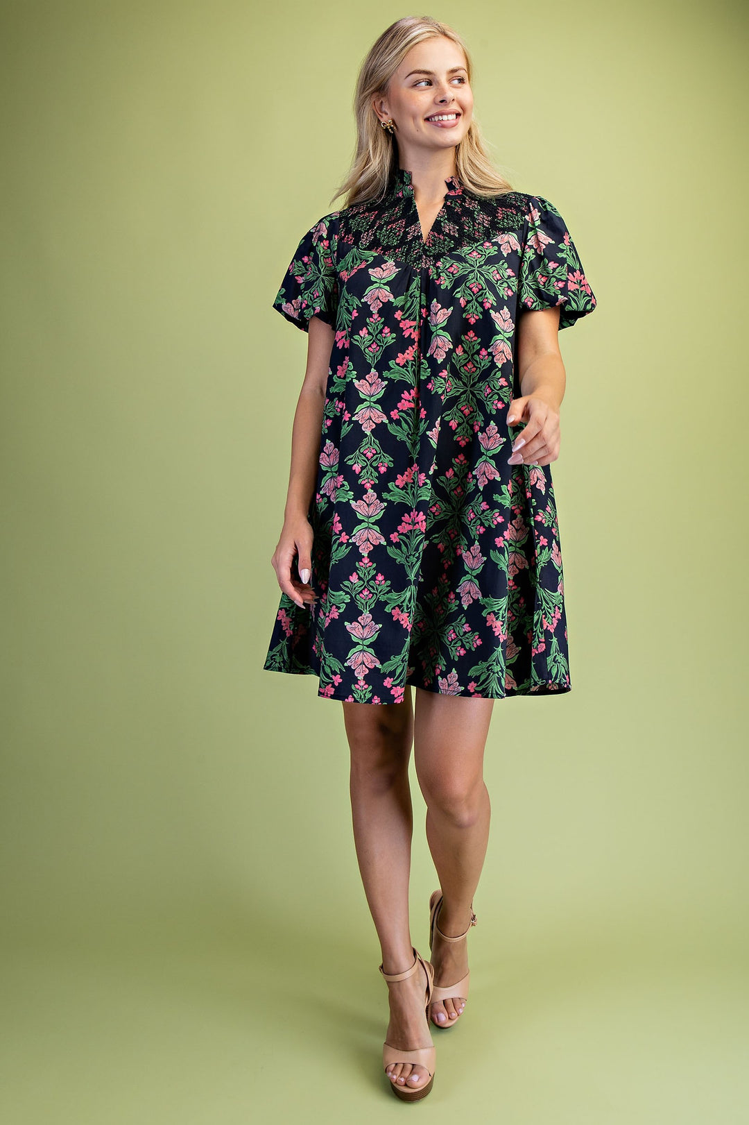 Ruffle Collar Mini Dress