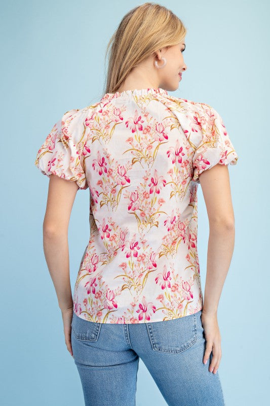 Floral Button Down - Berry Mix