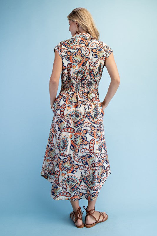 Sleeveless Midi Shirt Dress