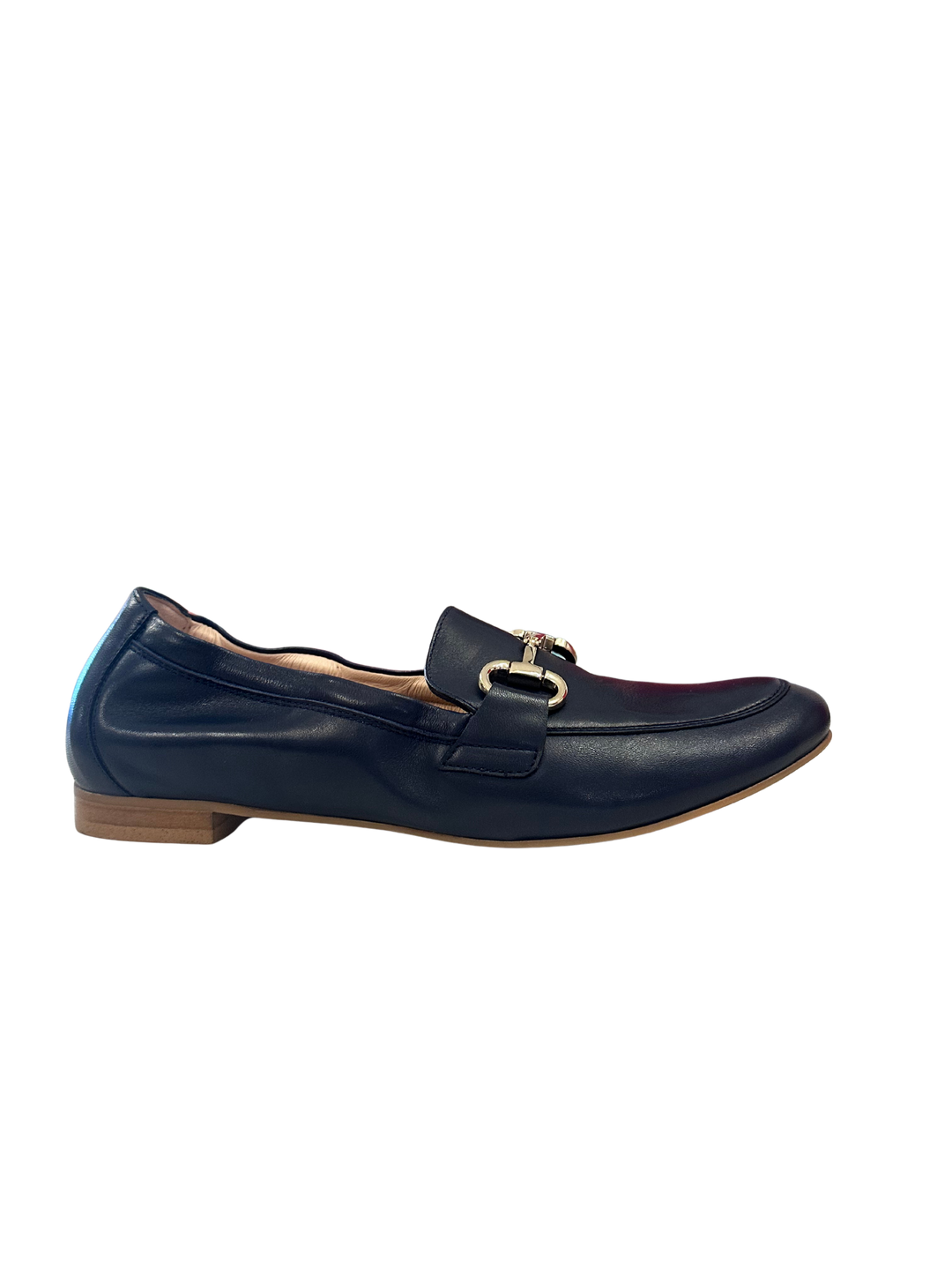 Leather Horsebit Loafer Navy