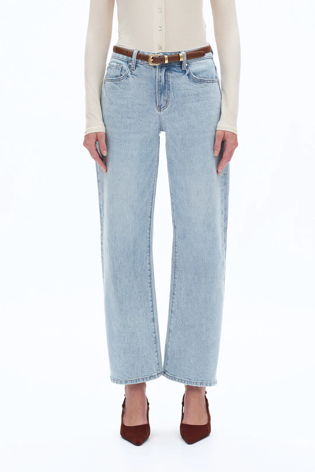 Mid Rise Barrel Jean