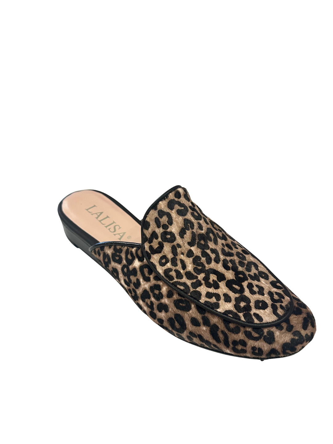 Leopard/Patent Mule Beige