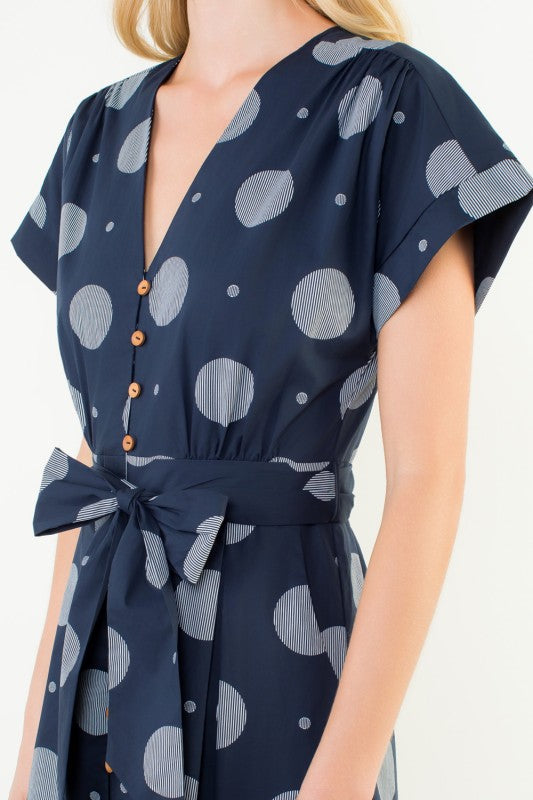 Short Sleeve Polka Dot Dress