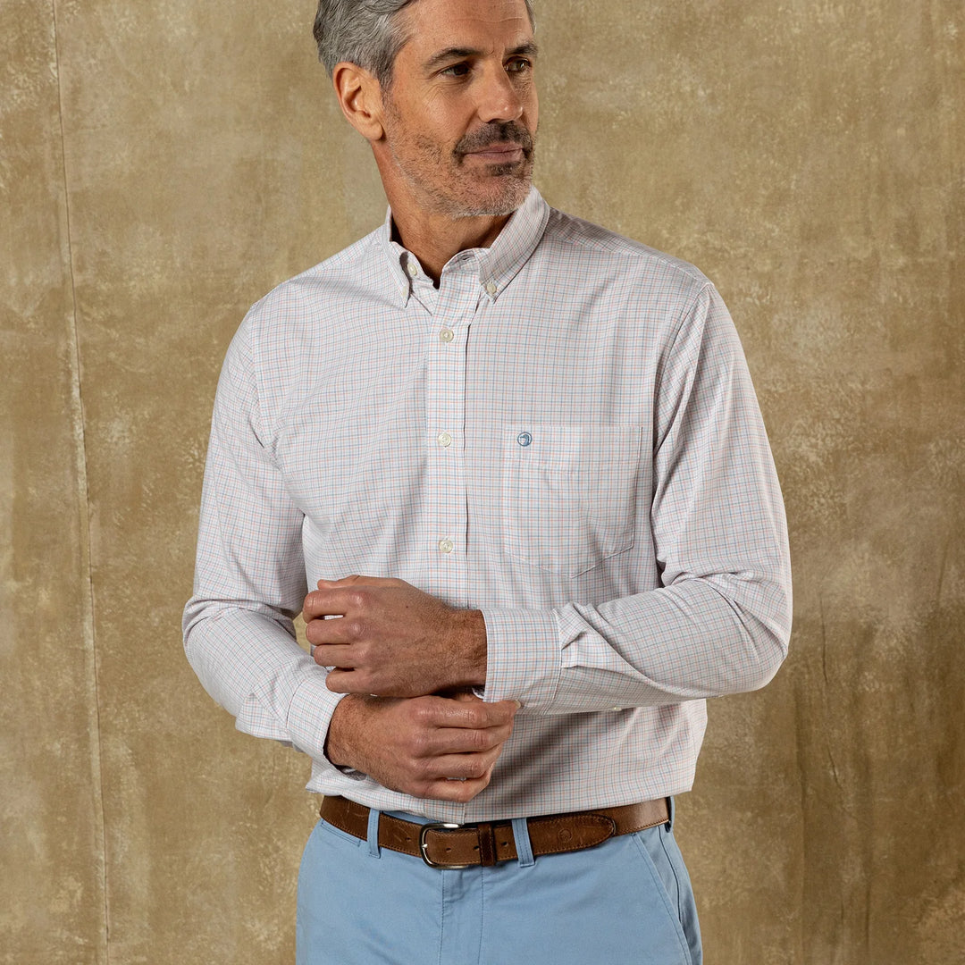 Duck Head Perf Poplin Sport Shirt Coral