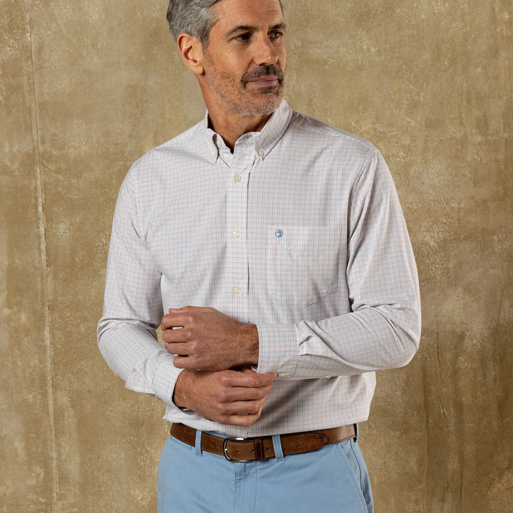 Duck Head Perf Poplin Sport Shirt Coral