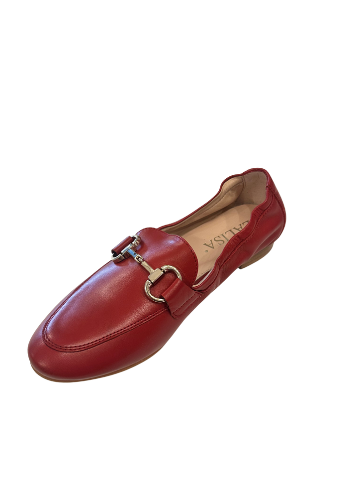 Leather Horsebit Loafer Red