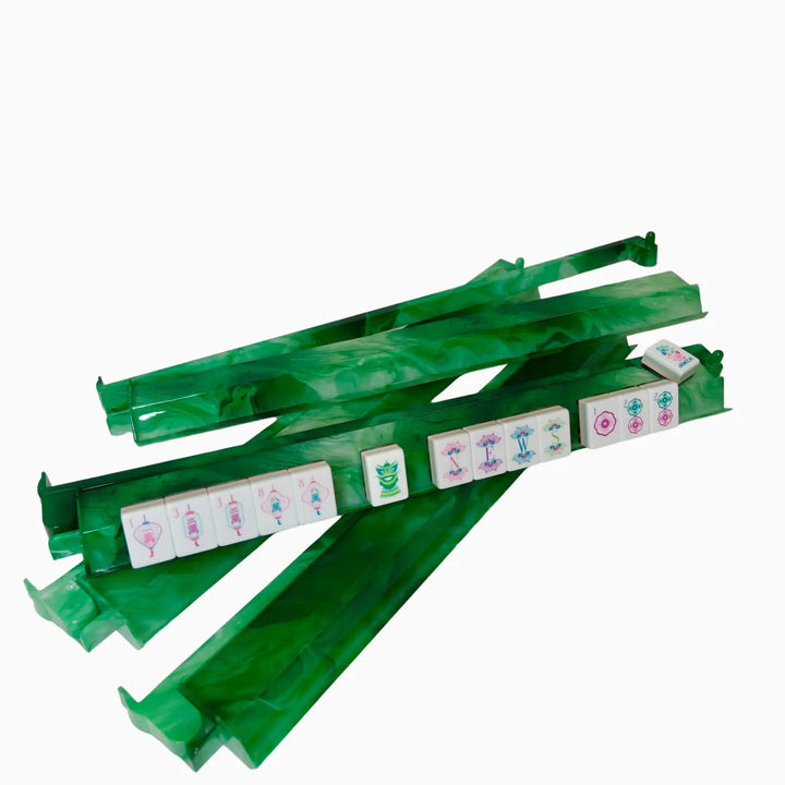 Agate Green Mahjong Rack &amp; Pusher Set
