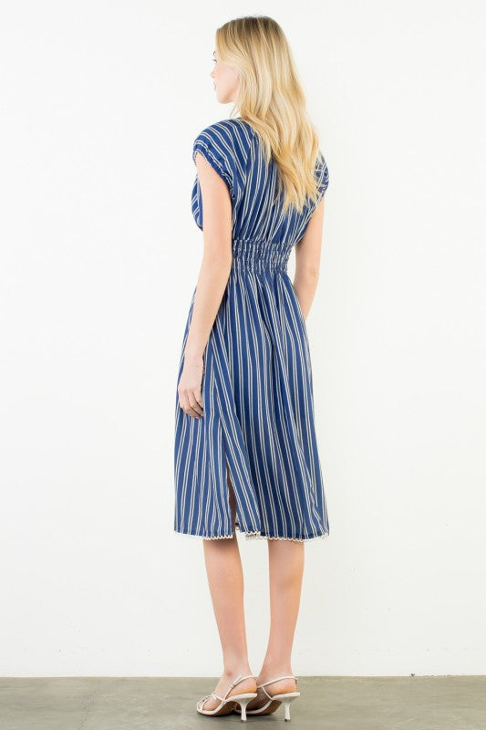 Navy Striped Dress