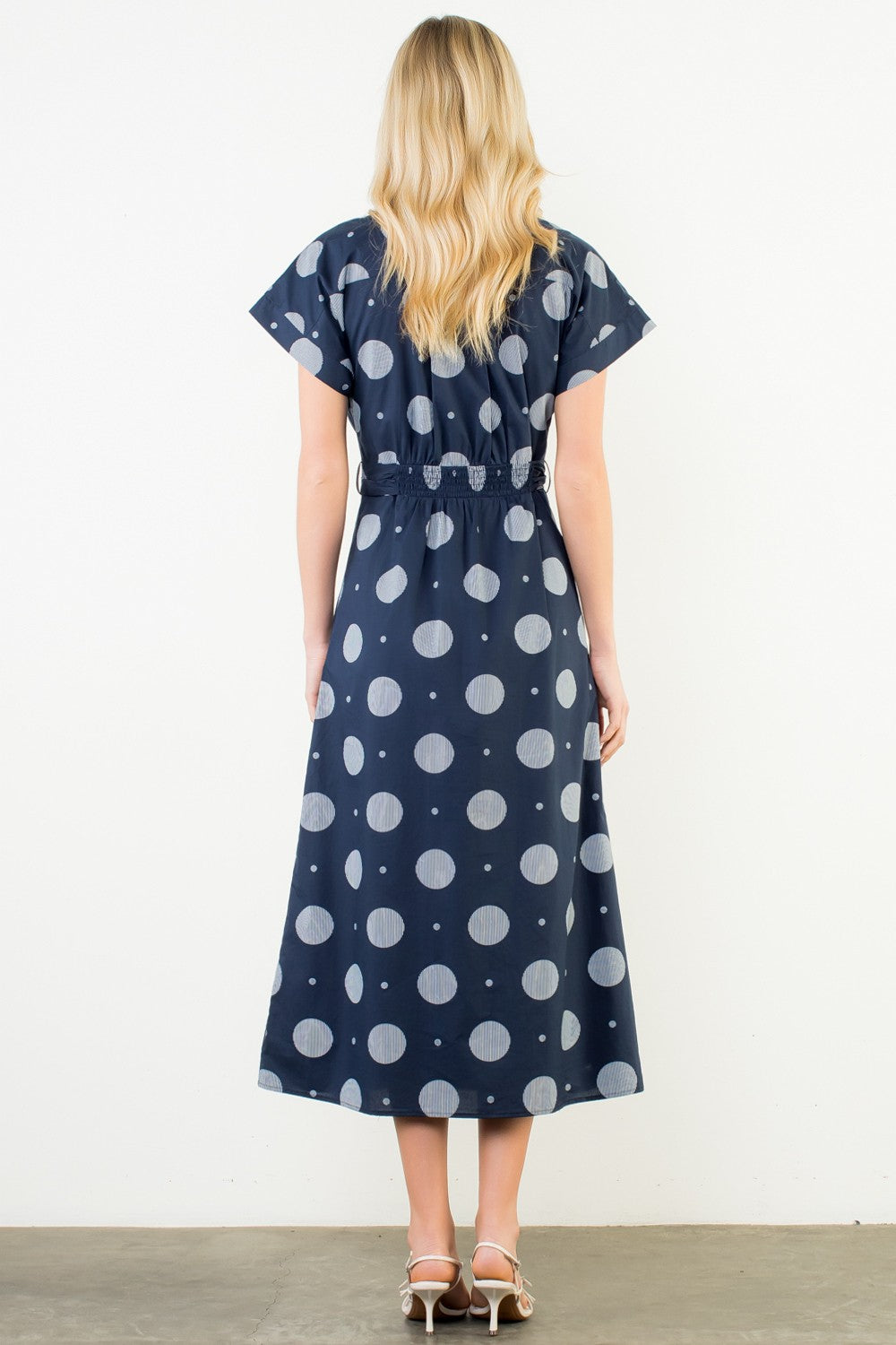 Short Sleeve Polka Dot Dress