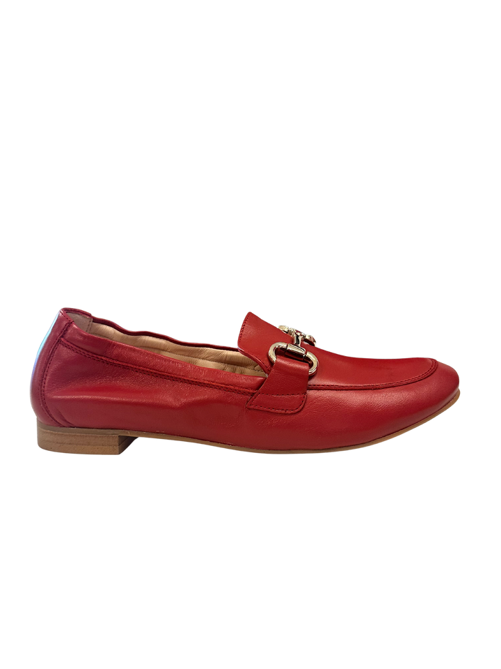 Leather Horsebit Loafer Red