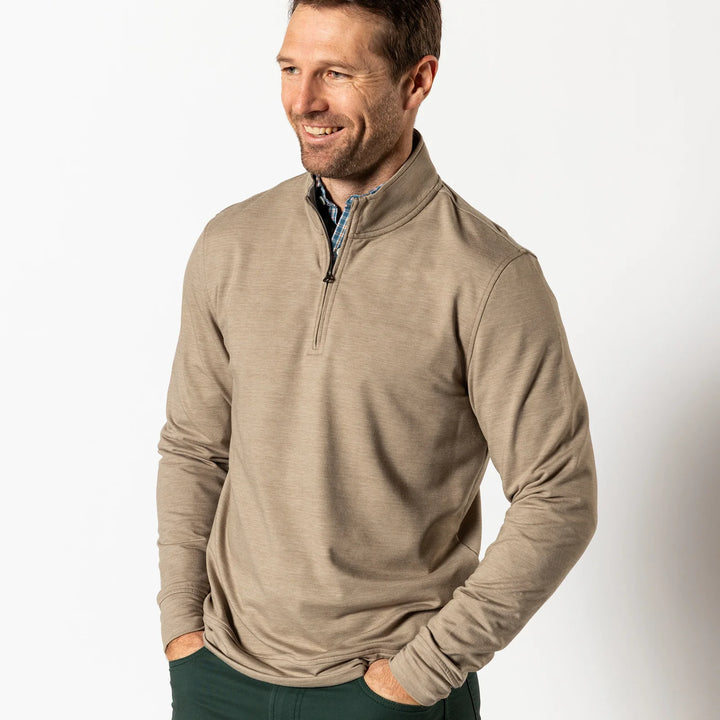 Duckhead Dunmore Quarter Zip Walnut
