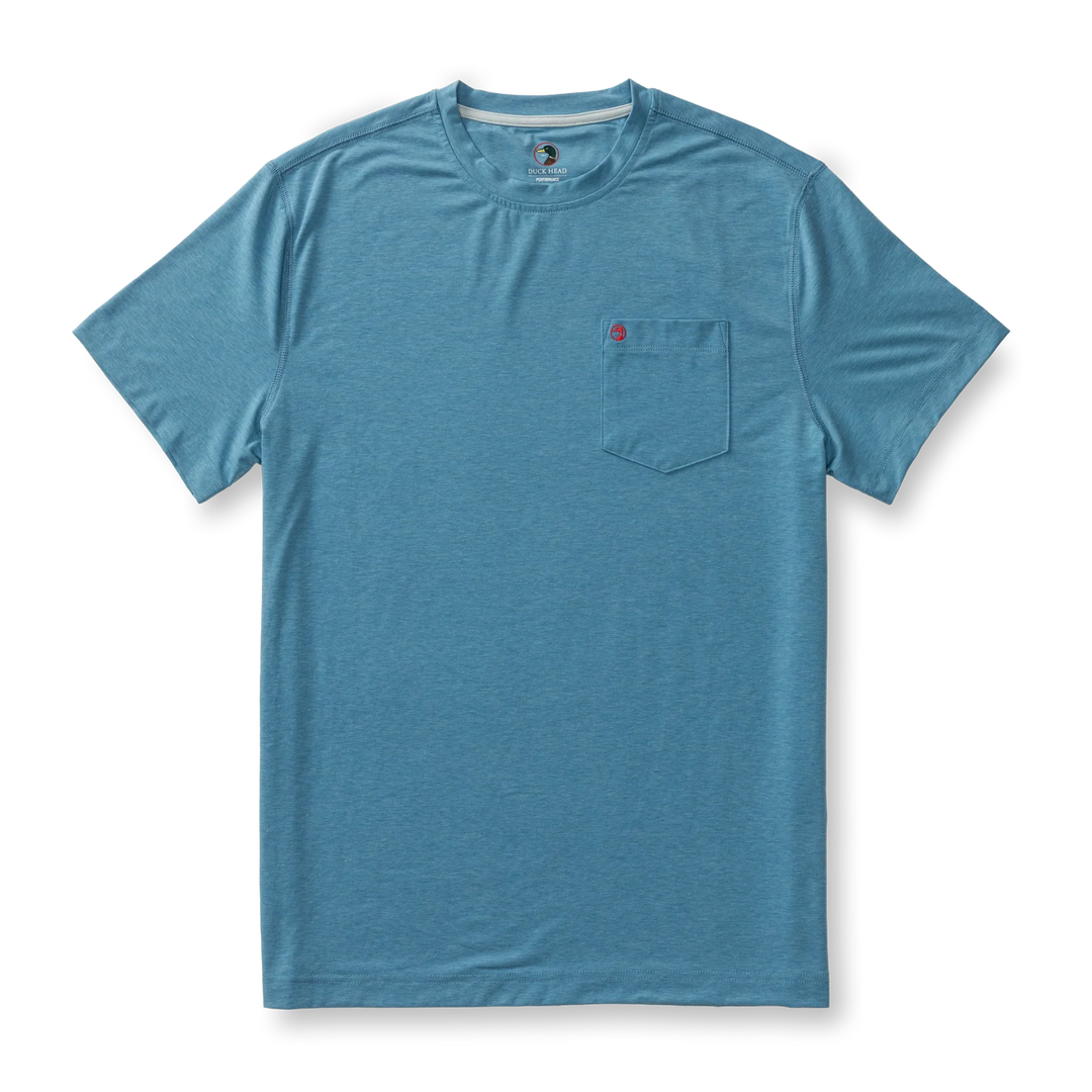 Duck Head Windward Perf T-Shirt Sunwashed Blue Heather