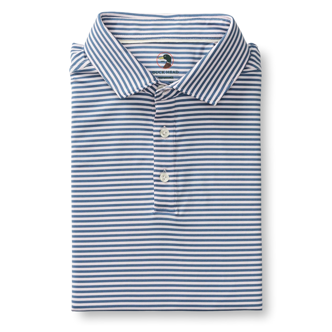 Duck Head Long Drive Perf Polo Blue Horizon