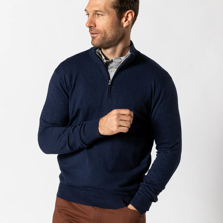 Duckhead Ridley Quarter Zip Blue