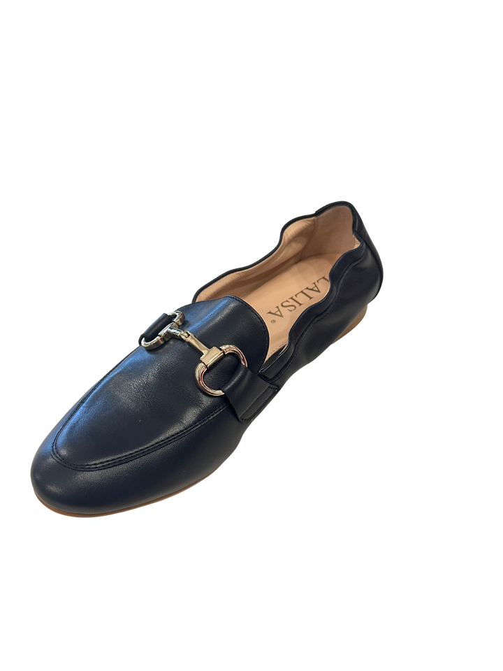 Leather Horsebit Loafer Navy