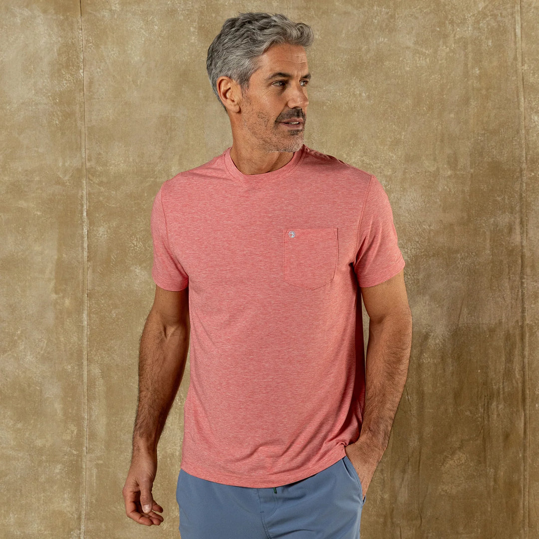Duck Head Windward Perf T-Shirt Red Heather