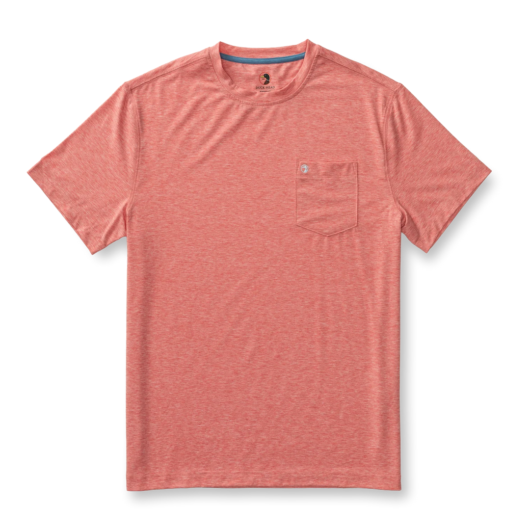 Duck Head Windward Perf T-Shirt Red Heather
