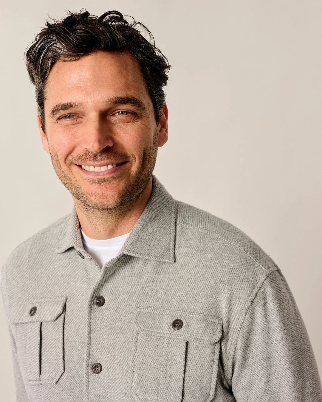 Carl Flannel Lodge Shirt Light Gray
