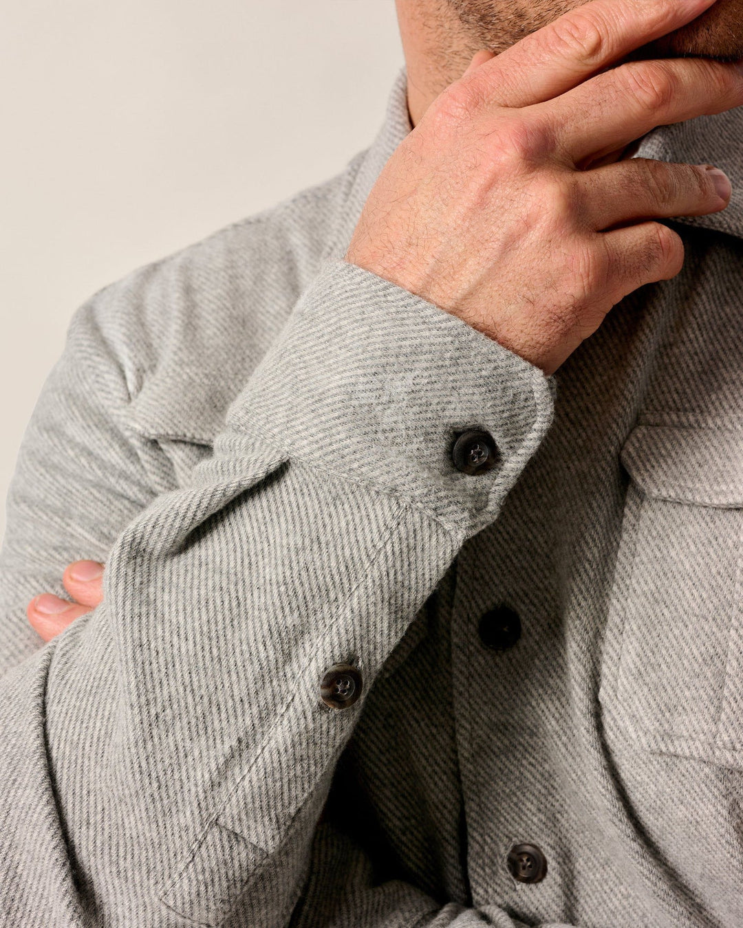 Carl Flannel Lodge Shirt Light Gray