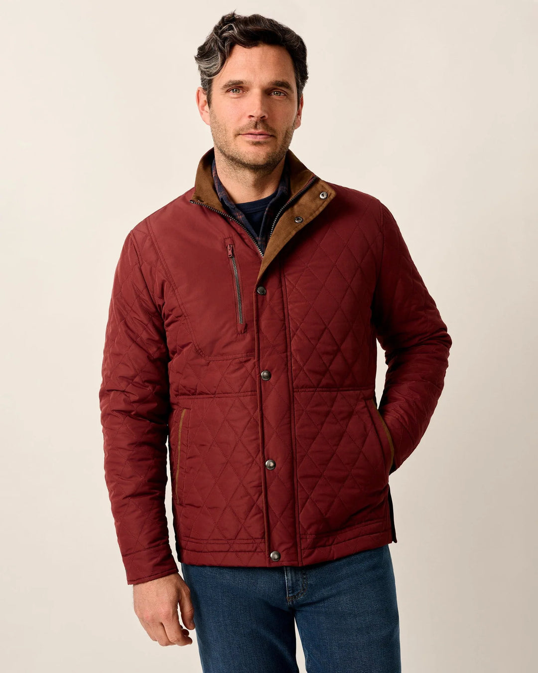Juno Quilted Jacket - Dark Maroon