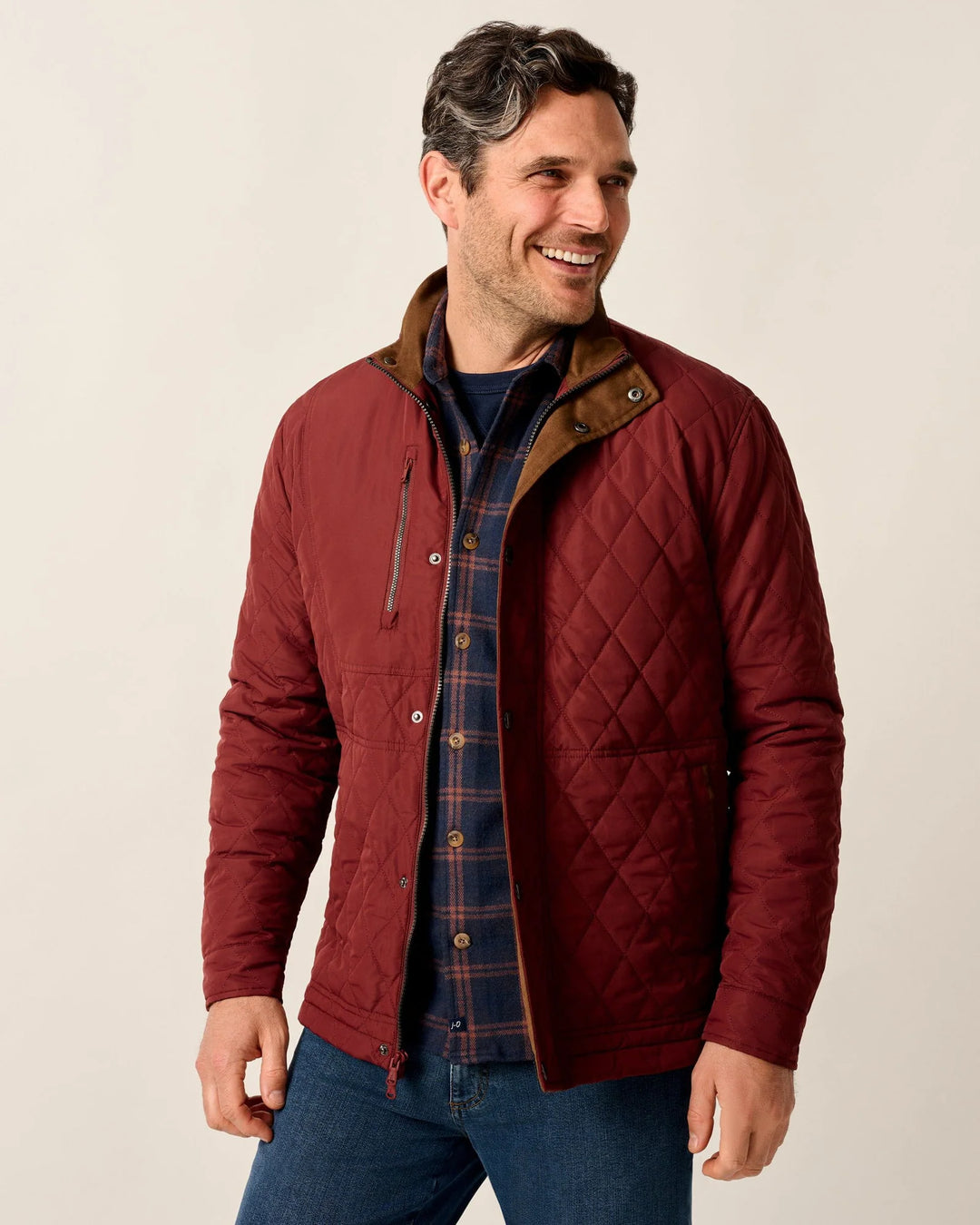 Juno Quilted Jacket - Dark Maroon