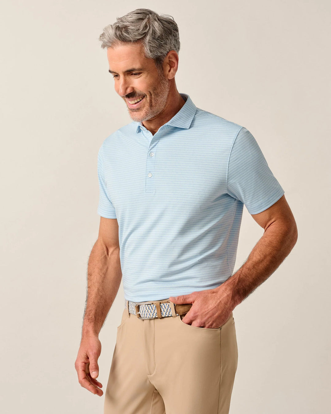 Michael Stripe Perf. Polo Kona