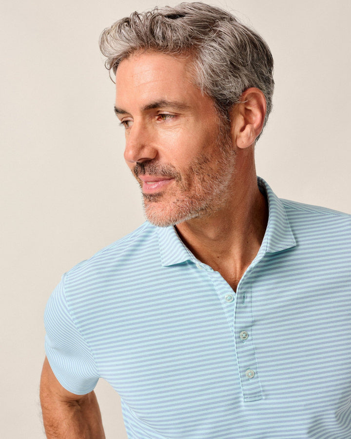 Stetson Stripe Perf. Polo Tide