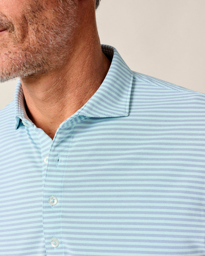 Stetson Stripe Perf. Polo Tide